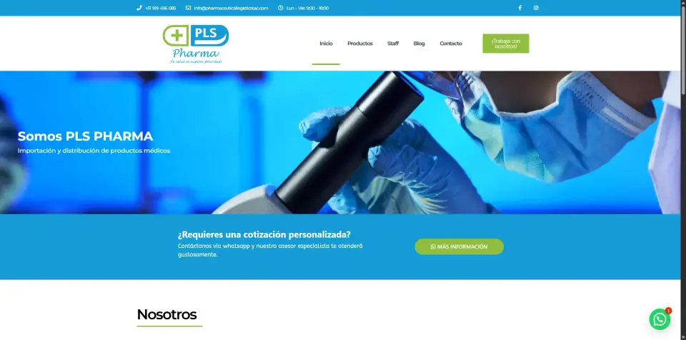 PLS Pharma website and ecommerce adaptation